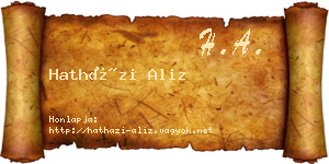 Hatházi Aliz névjegykártya